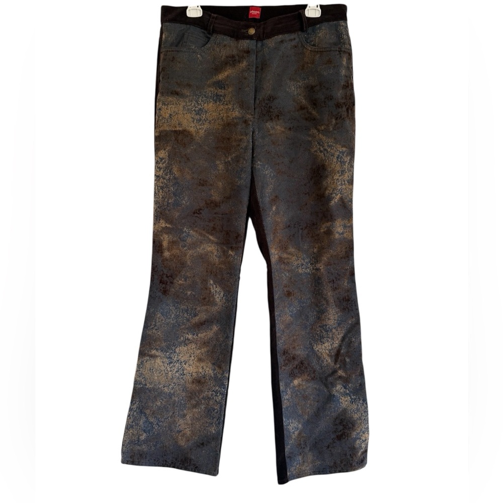 Sigrid Olsen Europe Brown Gold Tan Unique Patterned Pants Corduroy Size 12